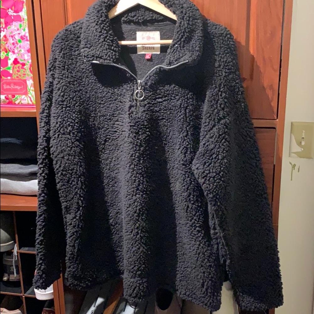 Long sleeve fuzzy Sherpa quarter zip